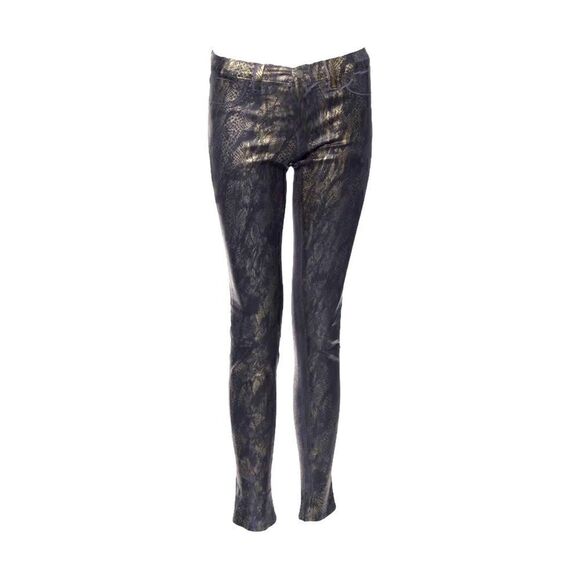 JBRAND Golden Snakeskin Print Pants |Size: 25| - Picture 1 of 9